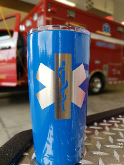 Star of Life Laser Engraved Stainless Steel Tumbler