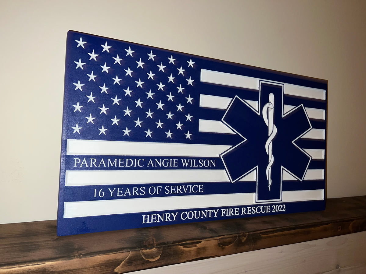 Texas Paramedic Reflective Decal Sticker - Black & White, Self-Adhesive