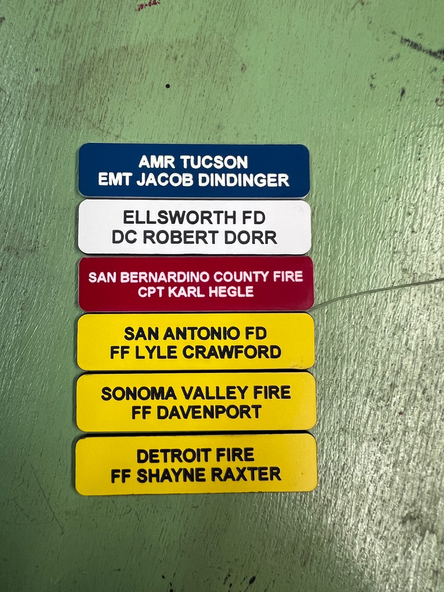 Accountability Tags for Fire Department Command