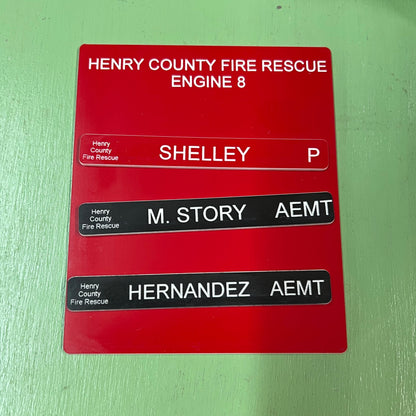 4" x 4" board with 1/2" x 3 3/4" tags