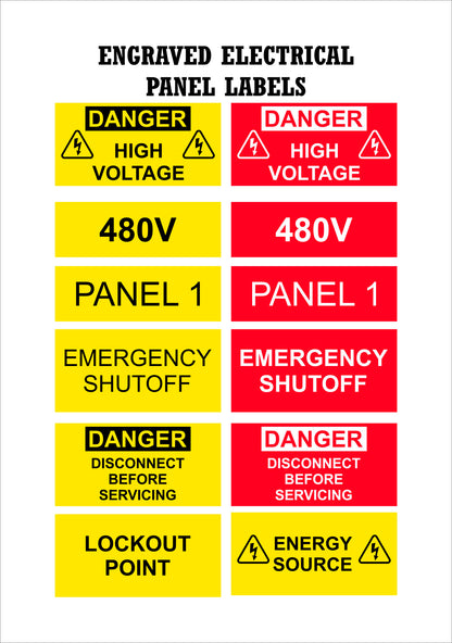 Electrical Panel Labels | Custom Engraved Breaker Panel Label