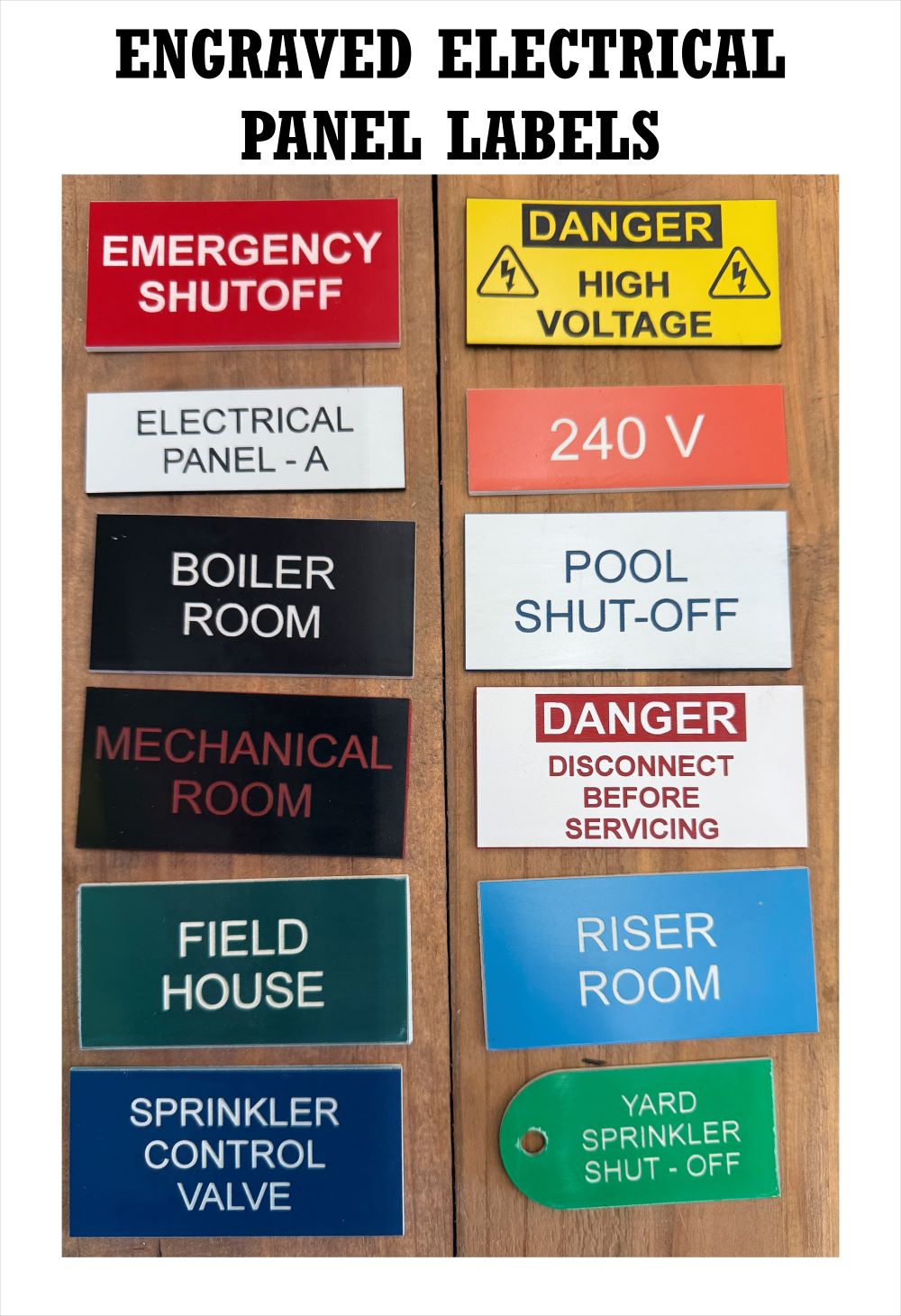Electrical Panel Labels | Custom Engraved Breaker Panel Label